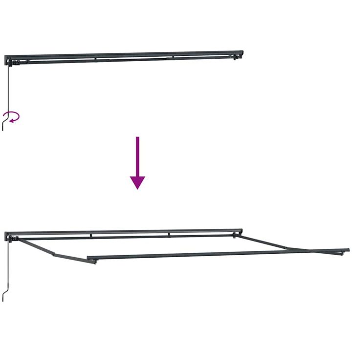 Utfällbar markis Gul och Orange Tyg och Metall vidaXL 450x300 cm – bild 7
