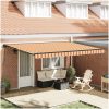 Utfällbar markis Gul och Orange Tyg och Metall vidaXL 450x300 cm – miniatyr 1