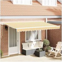 Utfällbar markis Gul och Vit 400x200 cm 400 x 200 cm 4x2 m vidaXL