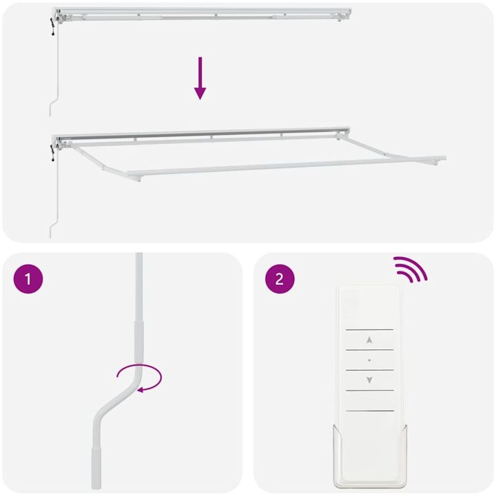 Utfällbar markis Kräm Tyg vidaXL 350x200 cm – bild 5