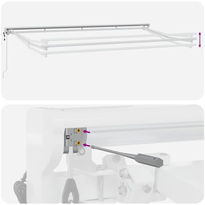 Utfällbar markis Kräm Tyg vidaXL 350x200 cm – bild 6