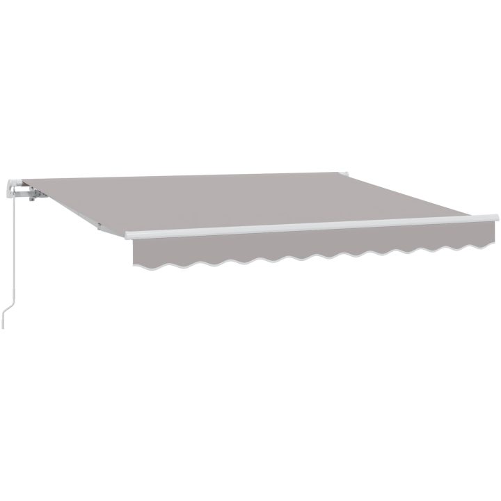 Utfällbar markis Ljusgrå och Vit vidaXL 250x200 cm, 250 x 200 cm, 2,5 x 2 m – bild 2
