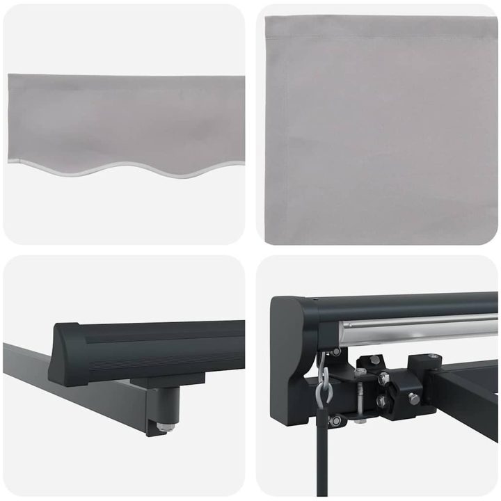 Utfällbar markis Ljusgrå Polyester vidaXL 300x250 cm – bild 6