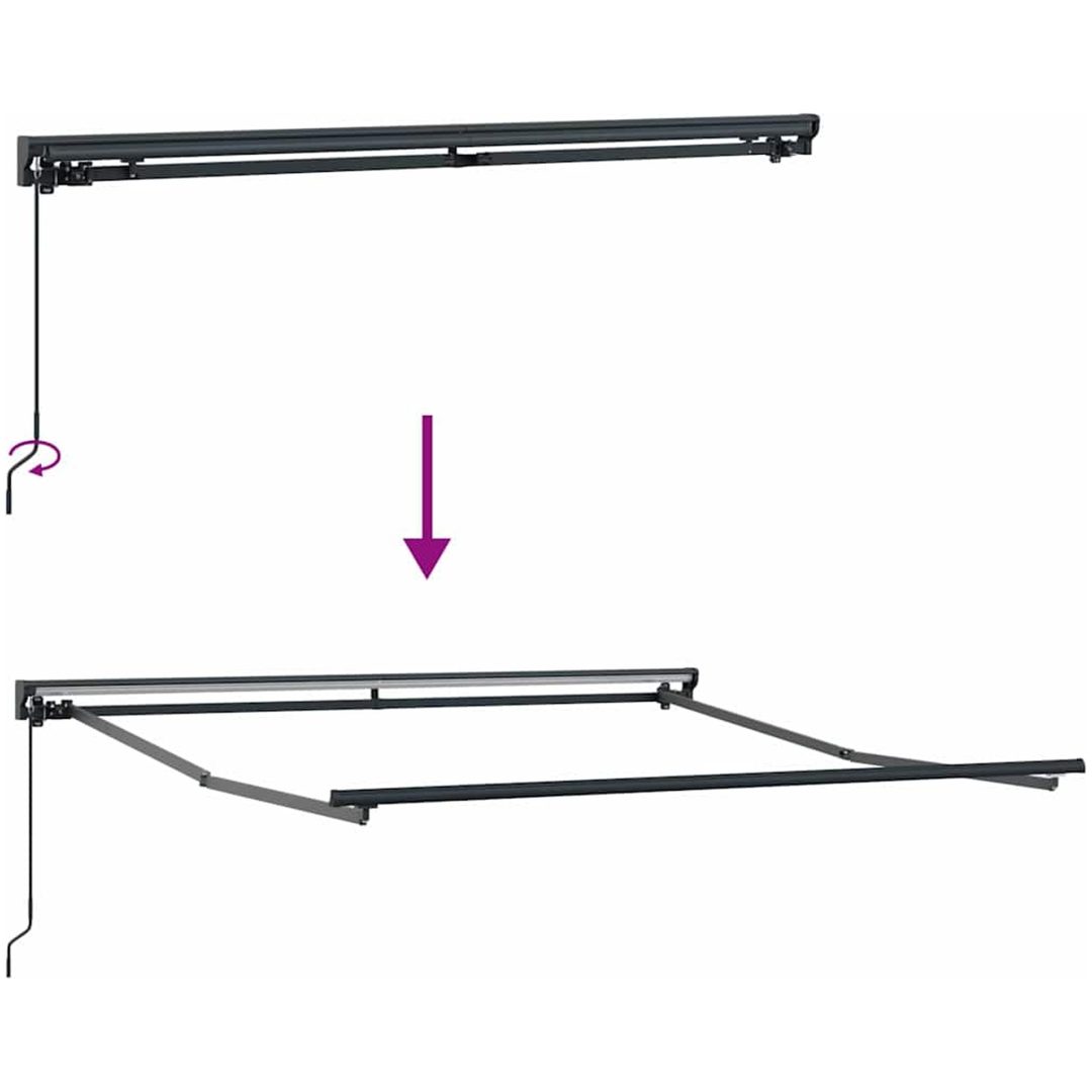 Utfällbar markis Ljusgrå Polyester vidaXL 300x250 cm – bild 7