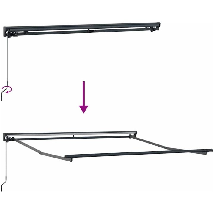 Utfällbar markis Ljusgrå Polyester vidaXL 300x250 cm – bild 7