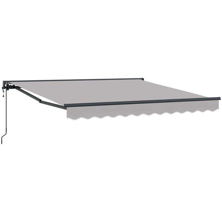 Utfällbar markis Ljusgrå Tyg vidaXL 300x250 cm – bild 2