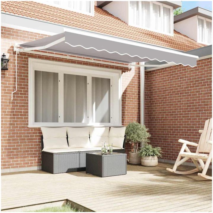 Utfällbar markis Ljusgrå vidaXL 250x200 cm – bild 3