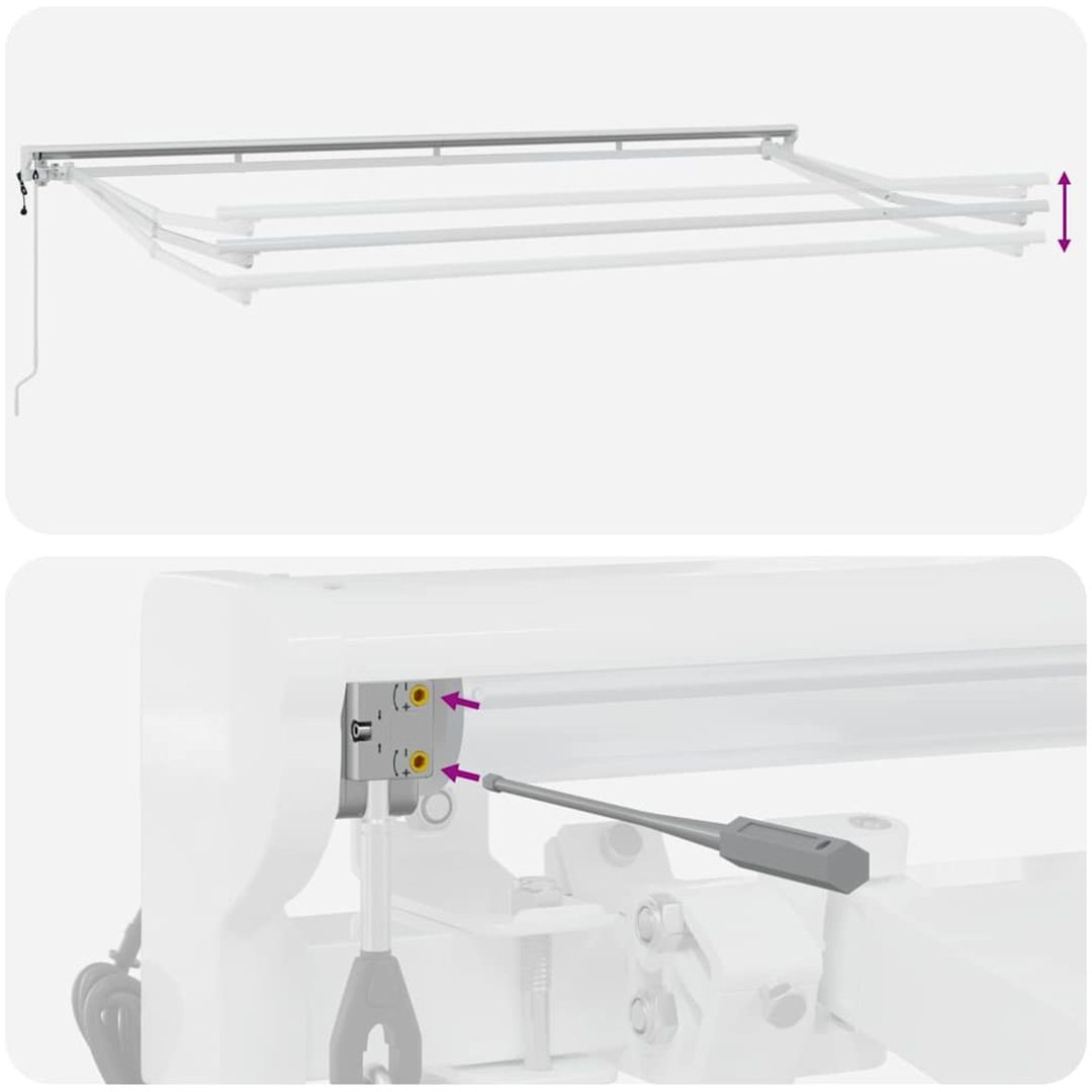 Utfällbar markis Marinblå Polyester och aluminium vidaXL 350x200 cm – bild 8