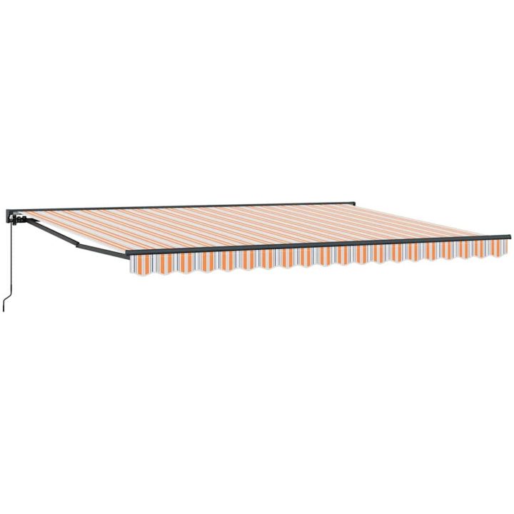 Utfällbar markis Marinblå Polyester och aluminium vidaXL 450x300 cm – bild 2