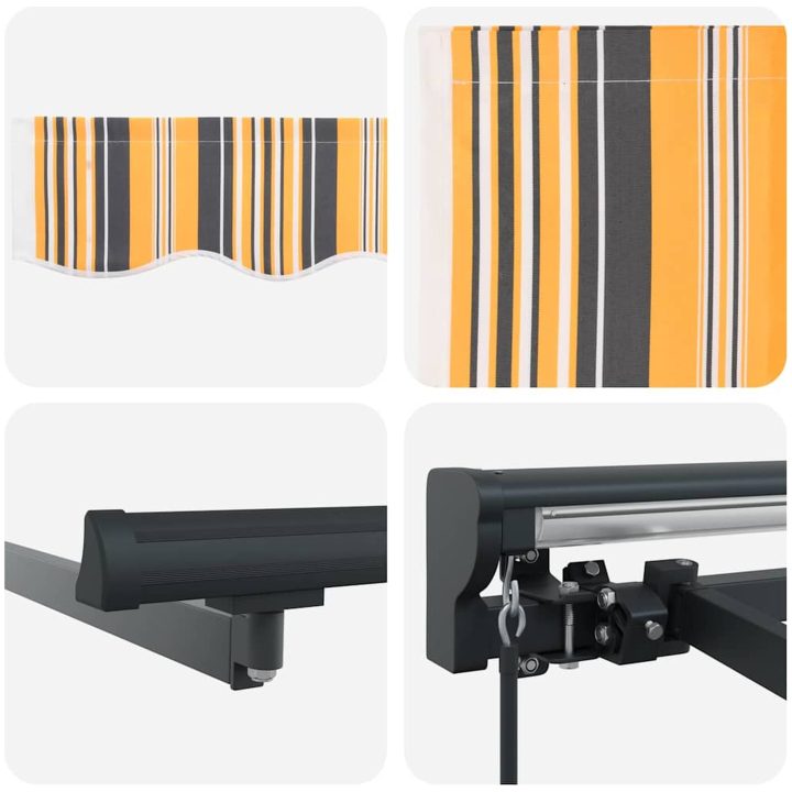 Utfällbar markis Marinblå Polyester och metall vidaXL 300x250 cm – bild 8