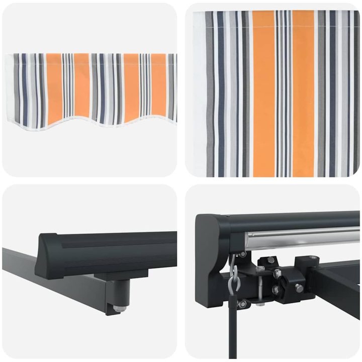 Utfällbar markis Marinblå Polyester tyg och Metall vidaXL 300x250 cm – bild 8