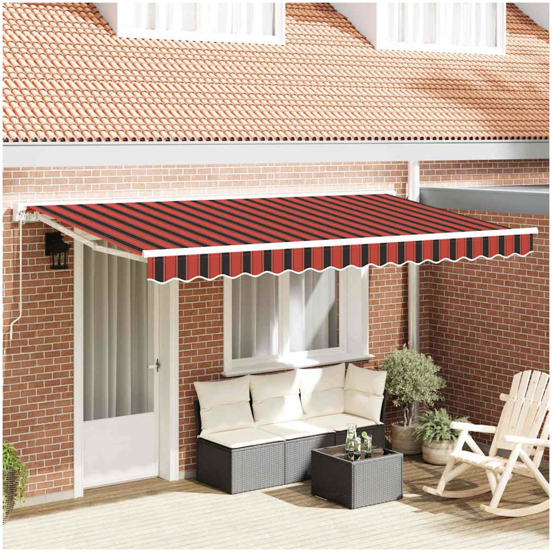 Utfällbar markis Marinblå Tyg och Metall vidaXL 350x200 cm
