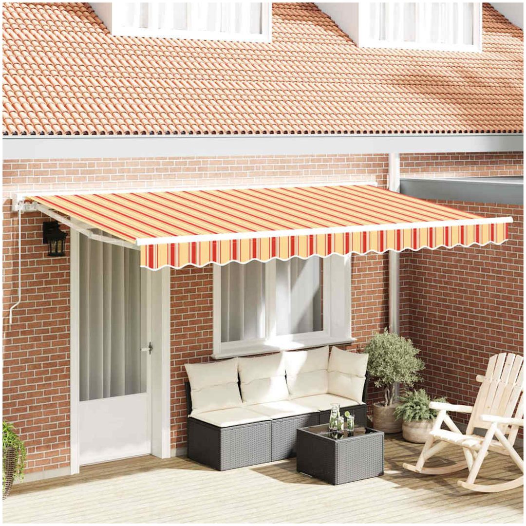 Utfällbar markis Marinblå Tyg och polyester vidaXL 400x200 cm