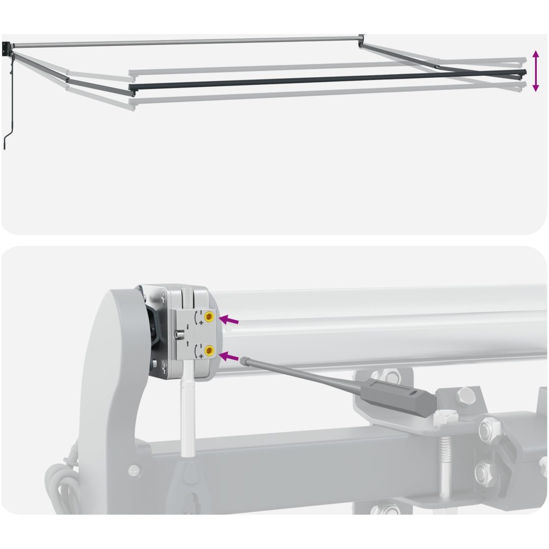 Utfällbar markis Orange och Brunt Tyg och Metall vidaXL 350 x 250 cm – bild 12