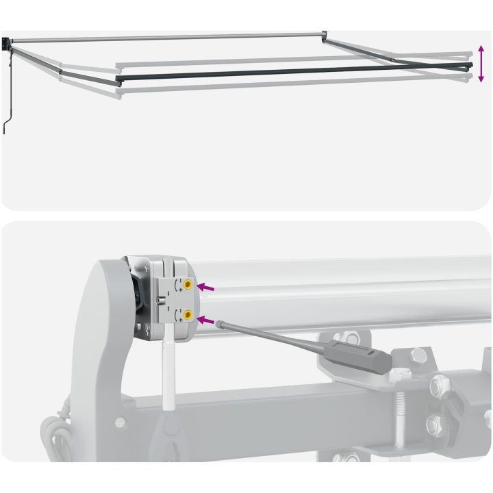 Utfällbar markis Orange och Brunt Tyg och Metall vidaXL 350 x 250 cm – bild 12