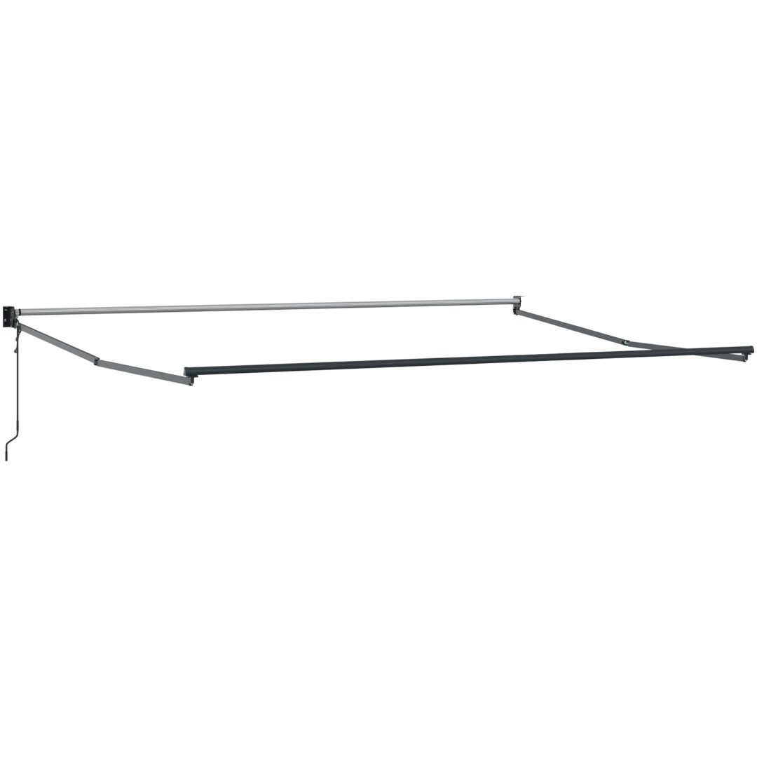 Utfällbar markis Orange och Brunt Tyg och Metall vidaXL 350 x 250 cm – bild 5