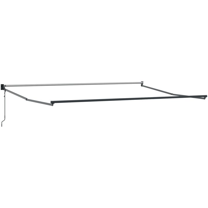 Utfällbar markis Orange och Brunt Tyg och Metall vidaXL 350 x 250 cm – bild 5