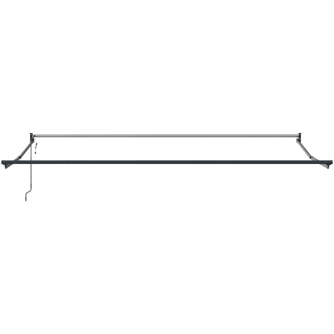 Utfällbar markis Orange och Brunt Tyg och Metall vidaXL 350 x 250 cm – bild 7