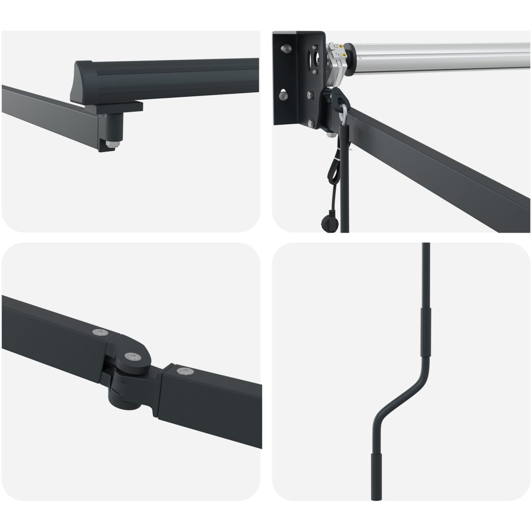 Utfällbar markis Orange och Brunt Tyg och Metall vidaXL 350 x 250 cm – bild 10