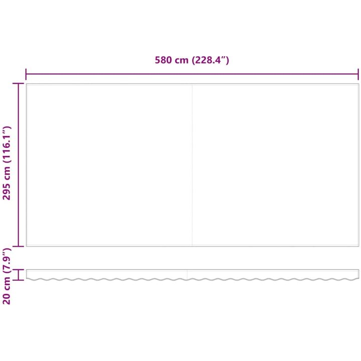 Utfällbar markis Orange och Brunt tyg vidaXL 600 x 300 cm – bild 11