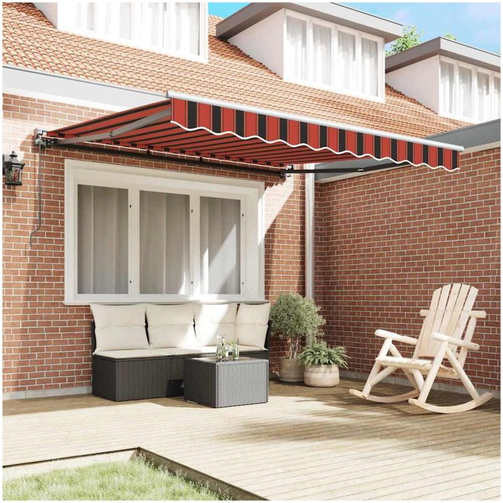 Utfällbar markis Orange och Brunt vidaXL 300x250 cm – bild 3