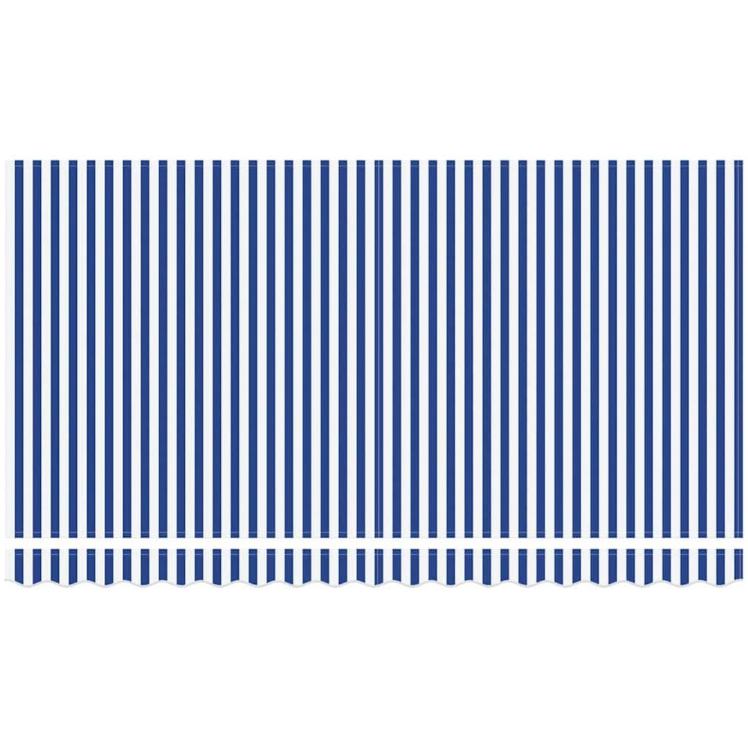 Utfällbar markis Randig Blå och vit Vit vidaXL 350 x 200 cm – bild 8