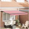Utfällbar markis Röd och vit rand vidaXL 300x250 cm – miniatyr 1