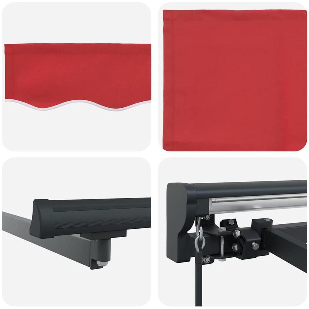 Utfällbar markis Röd Polyester vidaXL 300x250 cm – bild 8