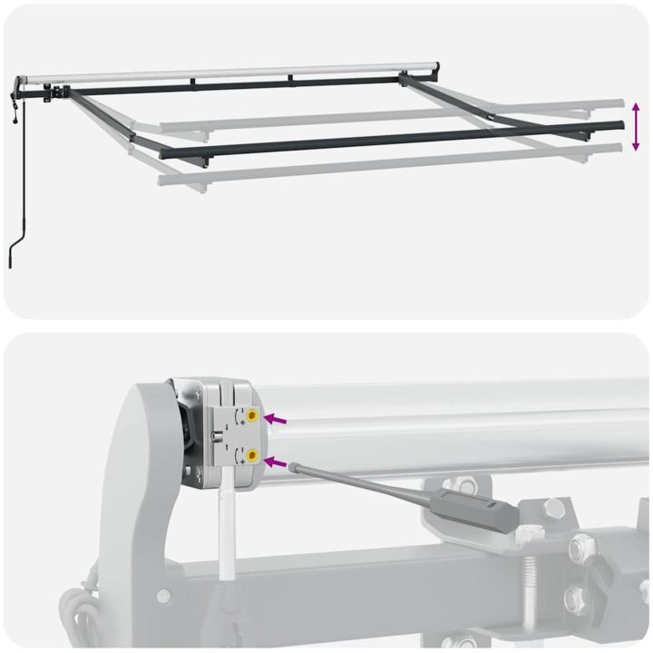 Utfällbar markis Svart Polyester, aluminium vidaXL Large – bild 8
