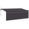 Utfällbar markis Svart Polyester, aluminium vidaXL Large – miniatyr 5