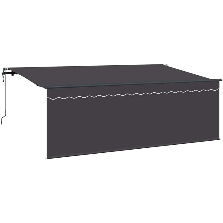 Utfällbar markis Svart Polyester, aluminium vidaXL Large – bild 5