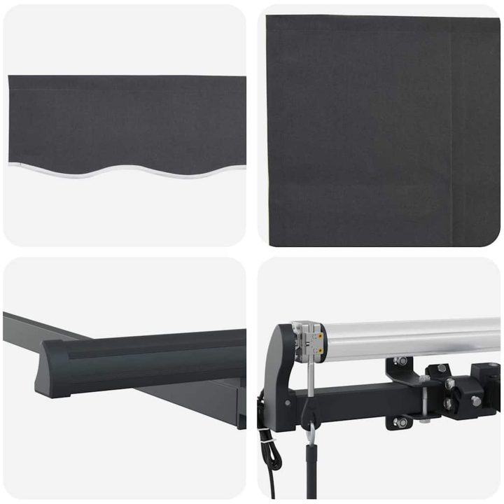 Utfällbar markis Svart Polyester, aluminium vidaXL Large – bild 6
