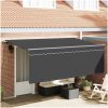 Utfällbar markis Svart Polyester, aluminium vidaXL Large – miniatyr 1