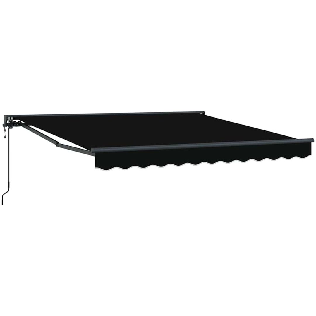 Utfällbar markis Svart Polyester tyg och Metall vidaXL 300x250 cm – bild 2