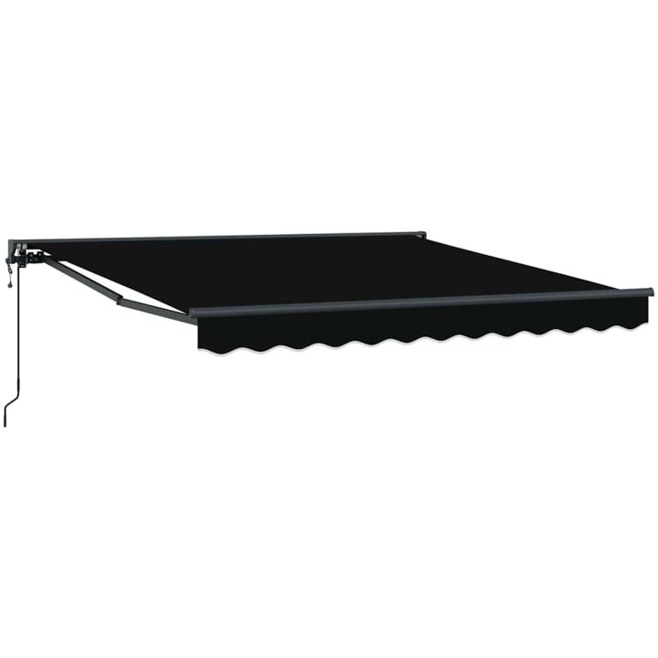 Utfällbar markis Svart Polyester tyg och Metall vidaXL 300x250 cm – bild 2