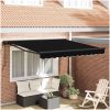 Utfällbar markis Svart Polyester tyg och Metall vidaXL 300x250 cm – miniatyr 1