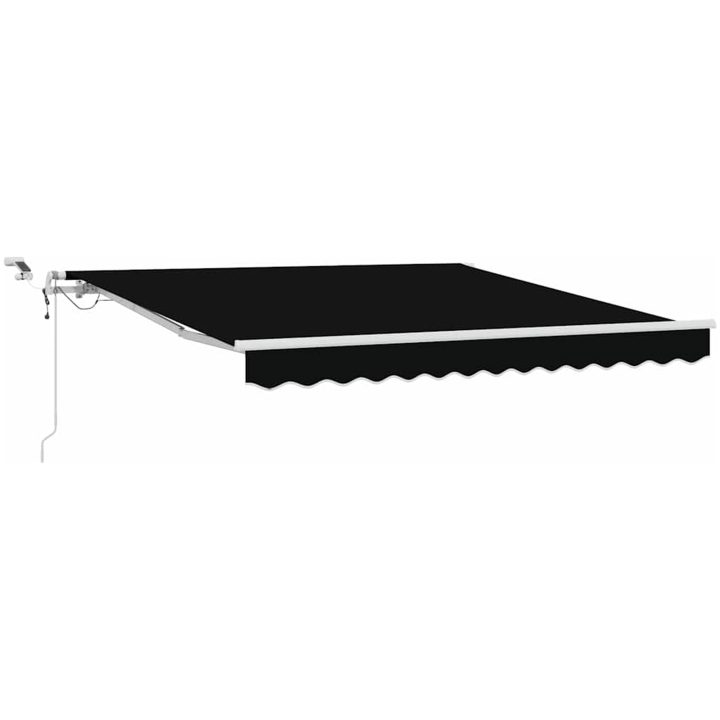 Utfällbar markis Svart Tyg och Metall vidaXL 300 x 250 cm – bild 2