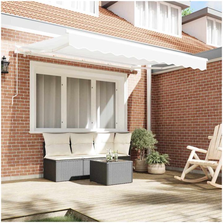 Utfällbar markis Vit 350x200 cm 350 x 200 cm 3,5 x 2 m vidaXL 350x200 cm, 350 x 200 cm, 3,5 x 2 m – bild 3
