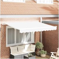 Utfällbar markis Vit 350x200 cm 350 x 200 cm 3,5 x 2 m vidaXL
