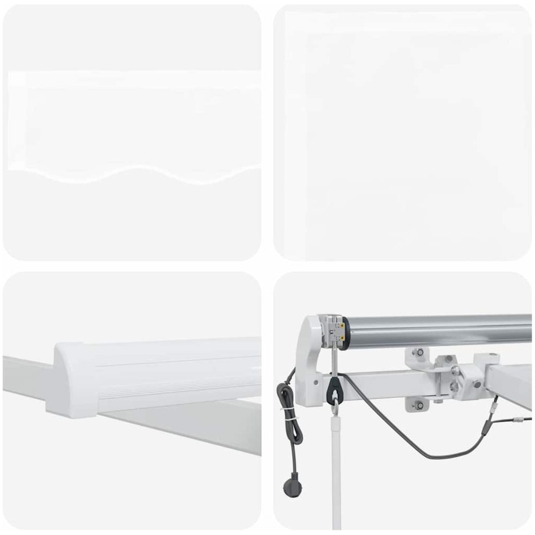 Utfällbar markis Vit Tyg och Metall vidaXL 300 x 250 cm – bild 5
