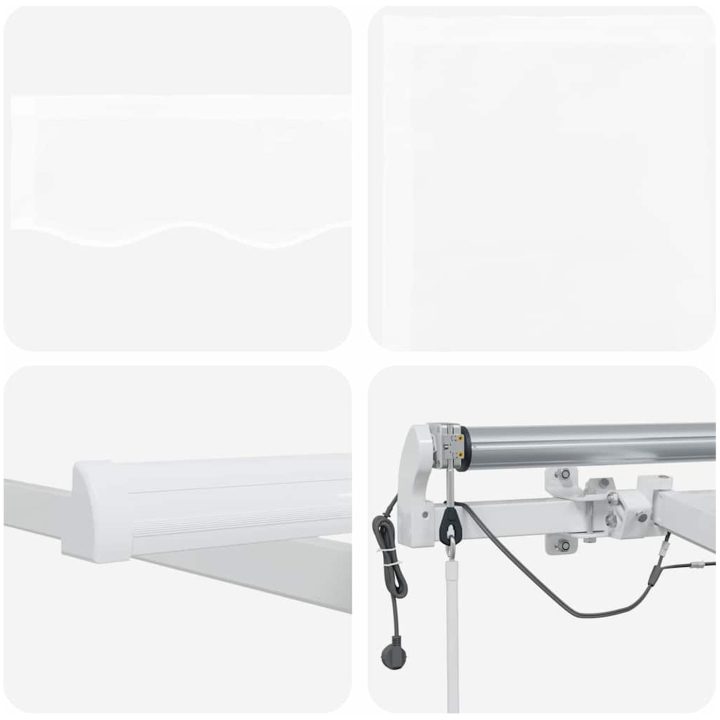 Utfällbar markis Vit Tyg och Metall vidaXL 300 x 250 cm – bild 5
