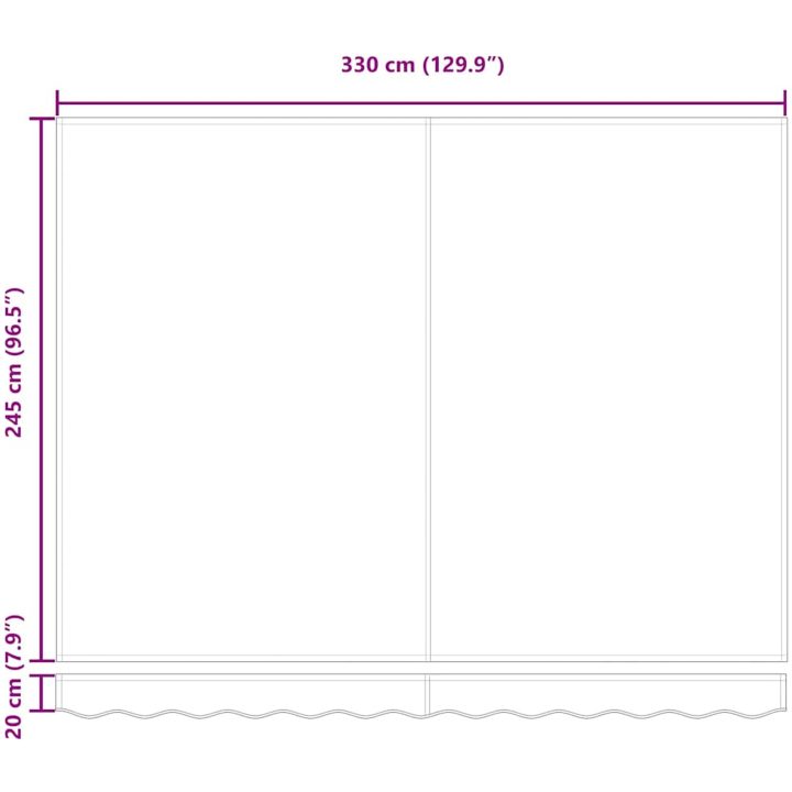 Utfällbar markis Vit Tyg vidaXL 350x250 cm – bild 8