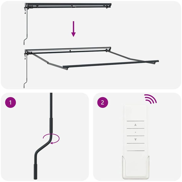 Utfällbar markis Vit vidaXL 300x250 cm – bild 6