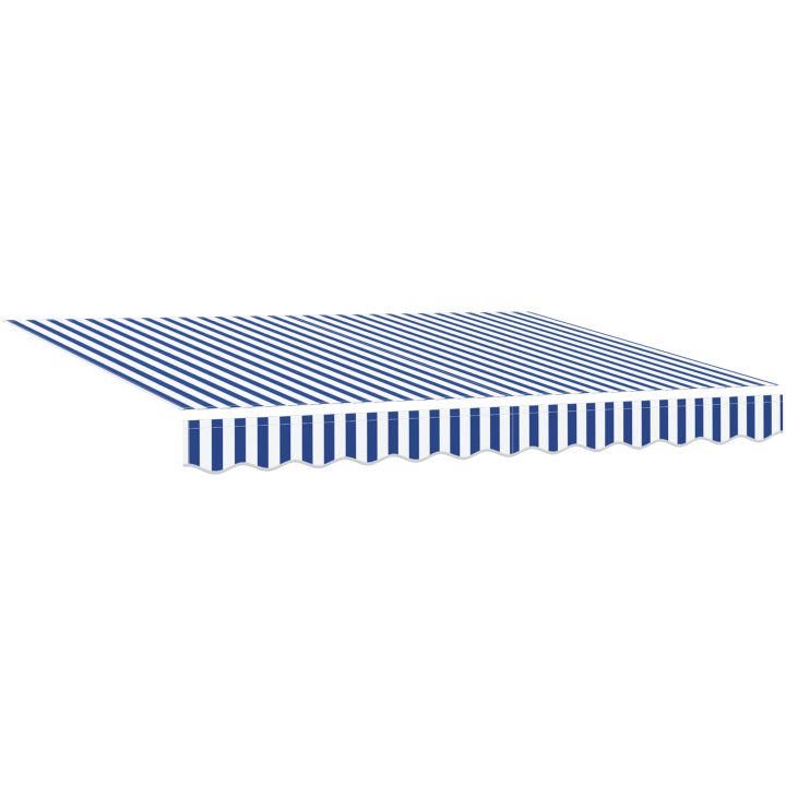 Utfällbar markis with Blå och vit Tyg och metall vidaXL 3.5 x 2.5 m – bild 3