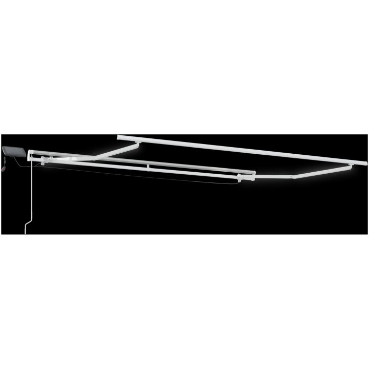 Utfällbar markis with Blå och vit Tyg och metall vidaXL 3.5 x 2.5 m – bild 4