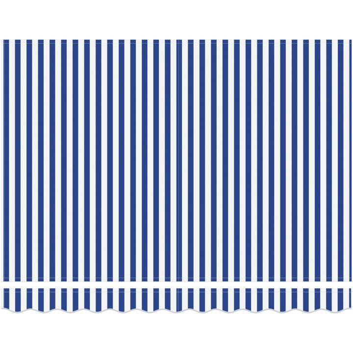 Utfällbar markis with Blå och vit Tyg och metall vidaXL 3.5 x 2.5 m – bild 6
