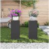 Utomhus Blomlådor Pelare 2 st Svart Stål vidaXL 24 x 24 x 55 cm – miniatyr 4