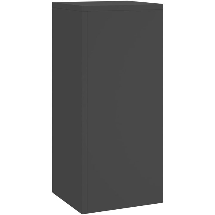 Utomhus Blomlådor Pelare 2 st Svart Stål vidaXL 24 x 24 x 55 cm – bild 5