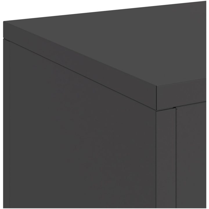 Utomhus Blomlådor Pelare 2 st Svart Stål vidaXL 24 x 24 x 55 cm – bild 8