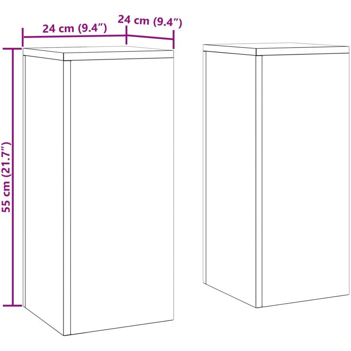 Utomhus Blomsterställ Pelare 2 st Väderbeständigt Stål vidaXL 24 x 24 x 55 cm – bild 12